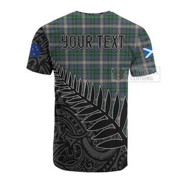 MacDowall (McDowall) Crest Tartan Cotton T-shirt with New Zealand Silver Fern Half Style - Tartan Vibes Clothing