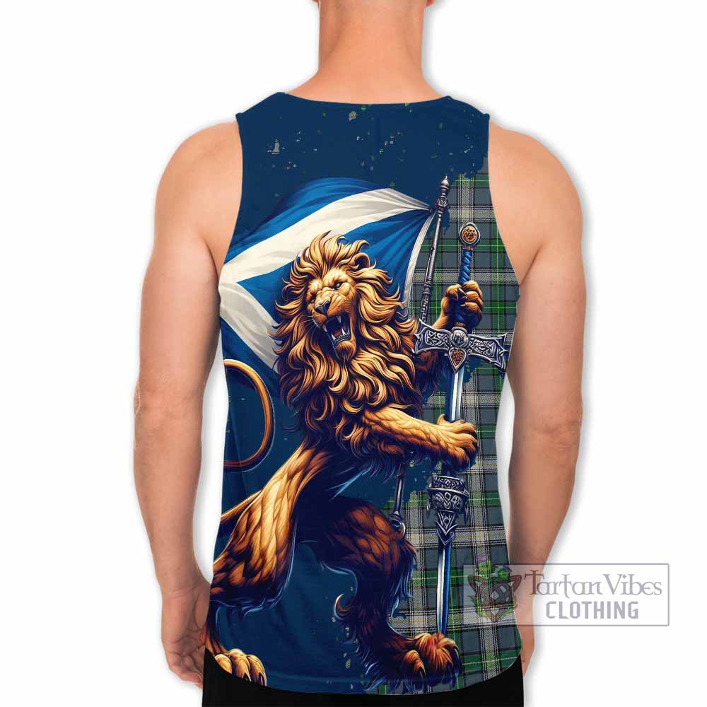MacDowall (McDowall) Tartan Family Crest Men's Tank Top with Scottish Majestic Lion - Tartan Vibes Clothing