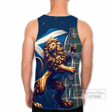 MacDowall (McDowall) Tartan Family Crest Men's Tank Top with Scottish Majestic Lion - Tartan Vibes Clothing