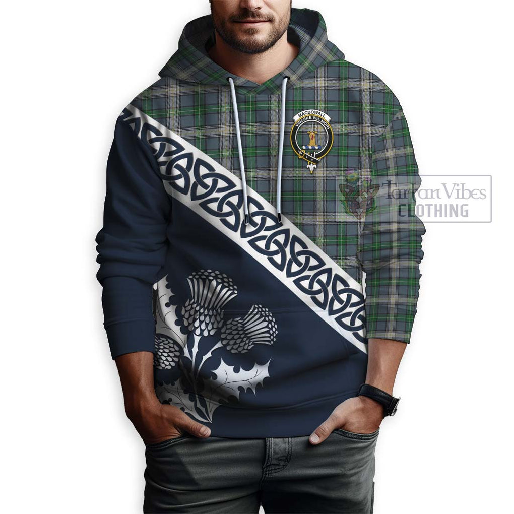 MacDowall (McDowall) Tartan Hoodie Featuring Thistle and Scotland Map - Tartan Vibes Clothing