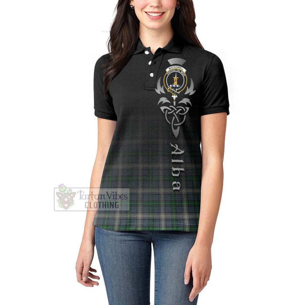 MacDowall (McDowall) Tartan Women's Polo Shirt Featuring Alba Gu Brath Family Crest Celtic Inspired - Tartan Vibes Clothing