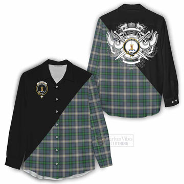 MacDowall (McDowall) Tartan Women's Casual Shirt with Family Crest and Military Logo Style - Tartan Vibes Clothing