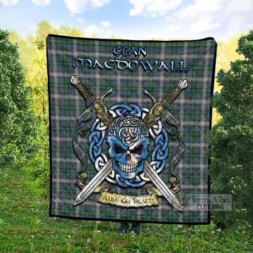MacDowall (McDowall) Tartan Quilt with Celtic Skull Alba Gu Brath Style - Tartan Vibes Clothing