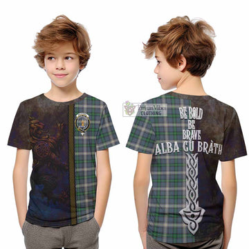 MacDowall (McDowall) Tartan Family Crest Kid T-Shirt Alba Gu Brath Be Brave Lion Ancient Style - Tartan Vibes Clothing