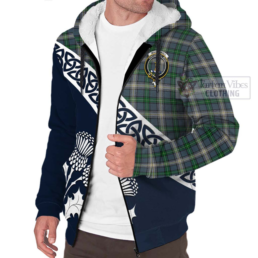 MacDowall (McDowall) Tartan Sherpa Hoodie Featuring Thistle and Scotland Map - Tartan Vibes Clothing