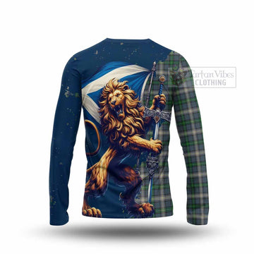 MacDowall (McDowall) Tartan Family Crest Long Sleeve T-Shirt with Scottish Majestic Lion - Tartan Vibes Clothing