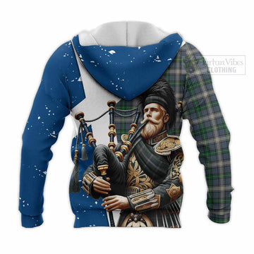 MacDowall (McDowall) Tartan Knitted Hoodie with Family Crest Scottish Bagpiper Vibes - Tartan Vibes Clothing