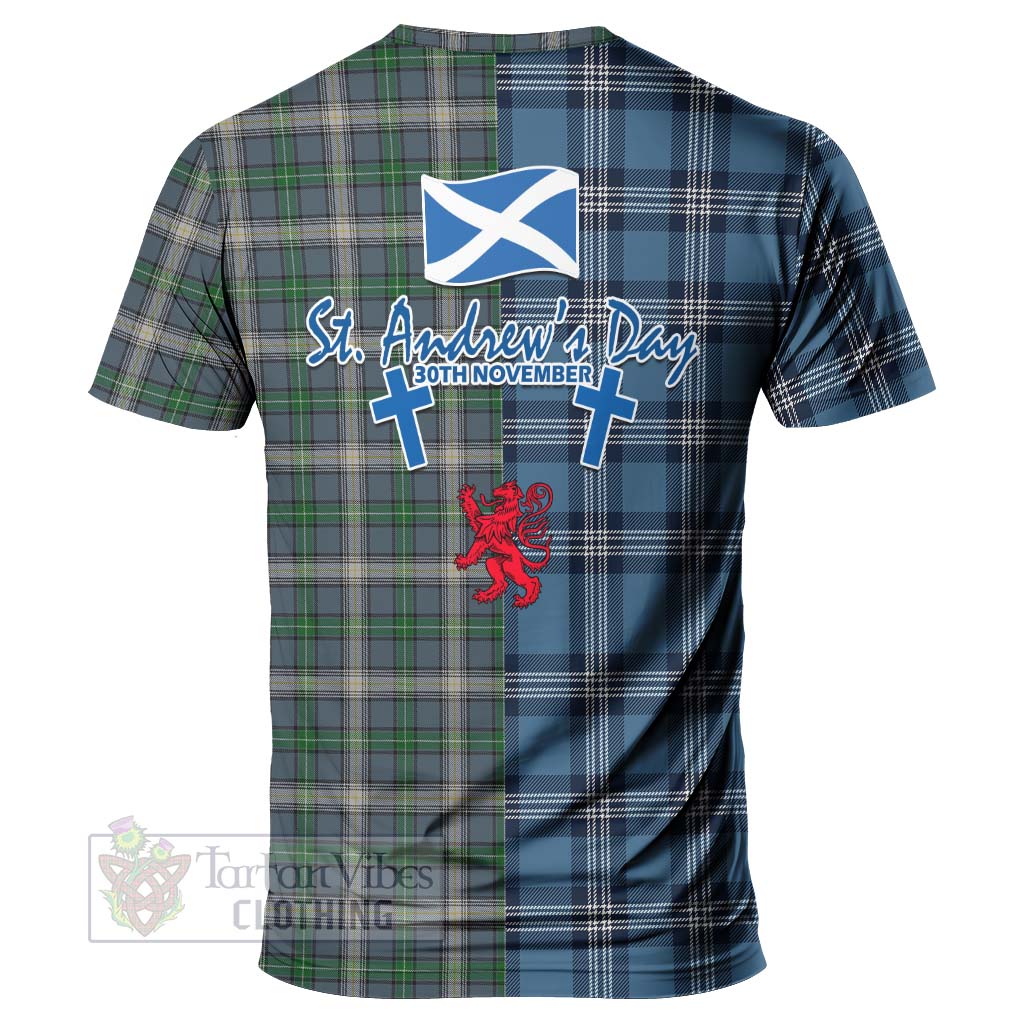 MacDowall (McDowall) Tartan T-Shirt Happy St. Andrew's Day Half Tartan Style - Tartan Vibes Clothing