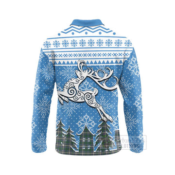 MacDowall (McDowall) Clan Christmas Long Sleeve Polo Shirt Celtic Reindeer Style - Tartan Vibes Clothing