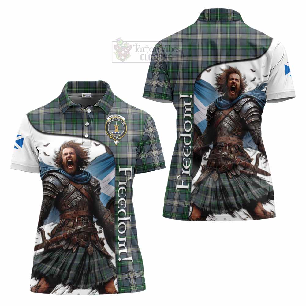 Tartan Vibes Clothing MacDowall (McDowall) Crest Tartan Women's Polo Shirt Inspired by the Freedom of Scottish Warrior