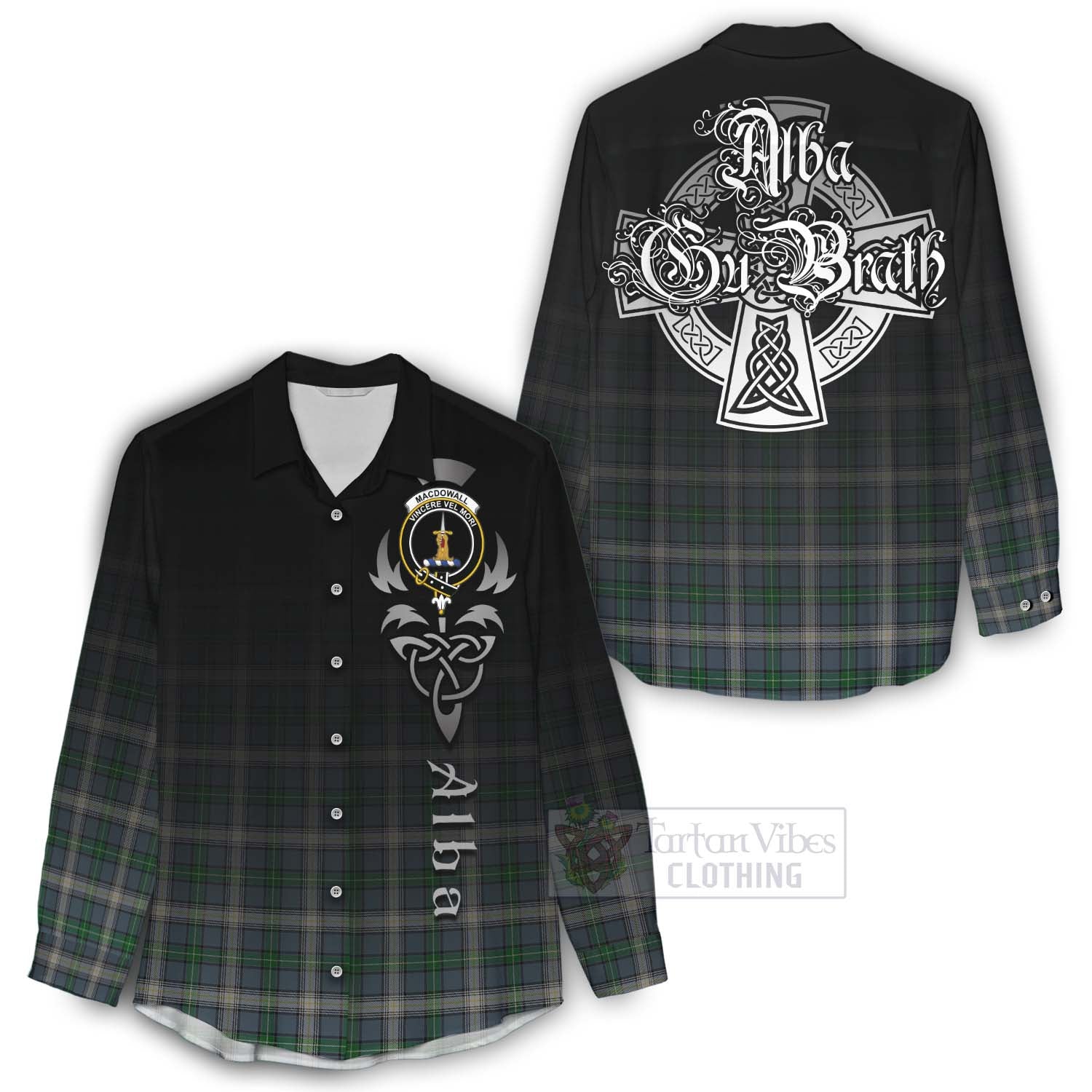 MacDowall (McDowall) Tartan Women's Casual Shirt Featuring Alba Gu Brath Family Crest Celtic Inspired - Tartan Vibes Clothing