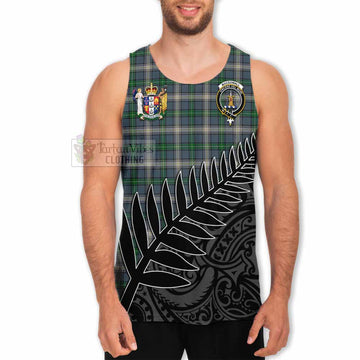 MacDowall (McDowall) Crest Tartan Men's Tank Top with New Zealand Silver Fern Half Style - Tartan Vibes Clothing