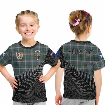 MacDowall (McDowall) Crest Tartan Kid T-Shirt with New Zealand Silver Fern Half Style - Tartan Vibes Clothing