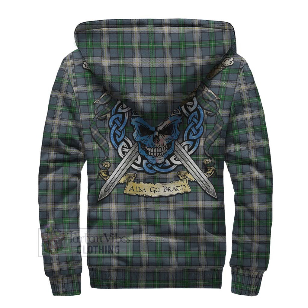 MacDowall (McDowall) Tartan Sherpa Hoodie with Family Crest Celtic Skull Style - Tartan Vibes Clothing