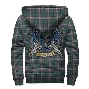 MacDowall (McDowall) Tartan Sherpa Hoodie with Family Crest Celtic Skull Style - Tartan Vibes Clothing