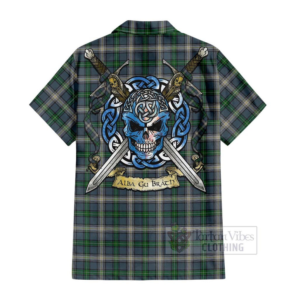 MacDowall (McDowall) Tartan Hawaiian Shirt with Family Crest Celtic Skull Style - Tartan Vibes Clothing