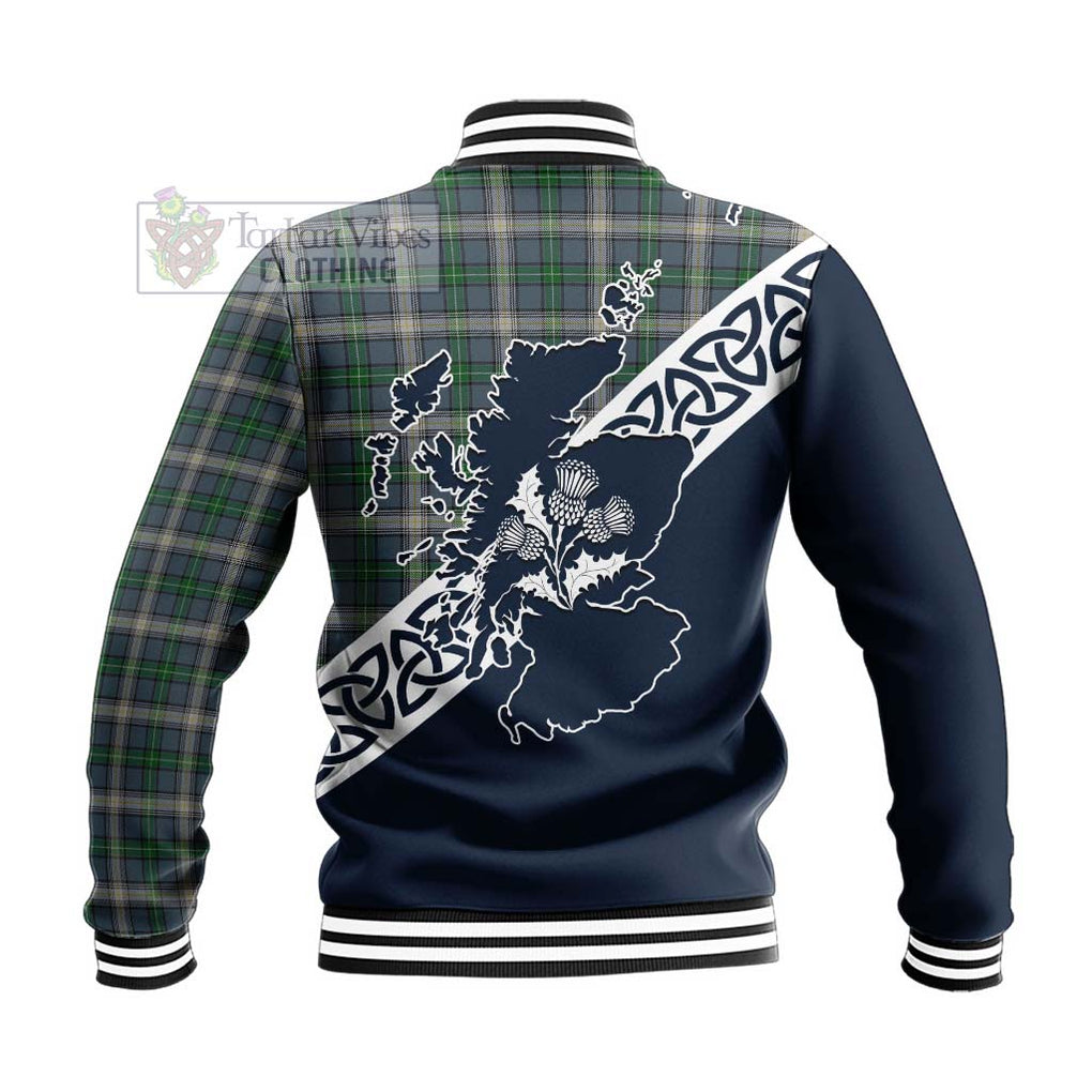 MacDowall (McDowall) Tartan Baseball Jacket Featuring Thistle and Scotland Map - Tartan Vibes Clothing