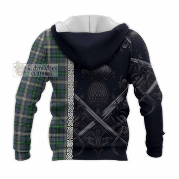 MacDowall (McDowall) Tartan Knitted Hoodie with Family Crest Cross Sword Thistle Celtic Vibes - Tartan Vibes Clothing