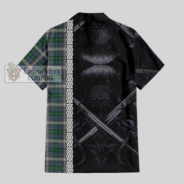 MacDowall (McDowall) Tartan Hawaiian Shirt with Family Crest Cross Sword Thistle Celtic Vibes - Tartan Vibes Clothing
