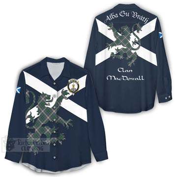 MacDowall (McDowall) Tartan Lion Rampant Women's Casual Shirt Proudly Display Your Heritage with Alba Gu Brath and Clan Name - Tartan Vibes Clothing