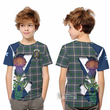 Tartan Vibes Clothing MacDowall (McDowall) Tartan Family Crest Kid T-Shirt Scottish Thistle Celtic Inspired