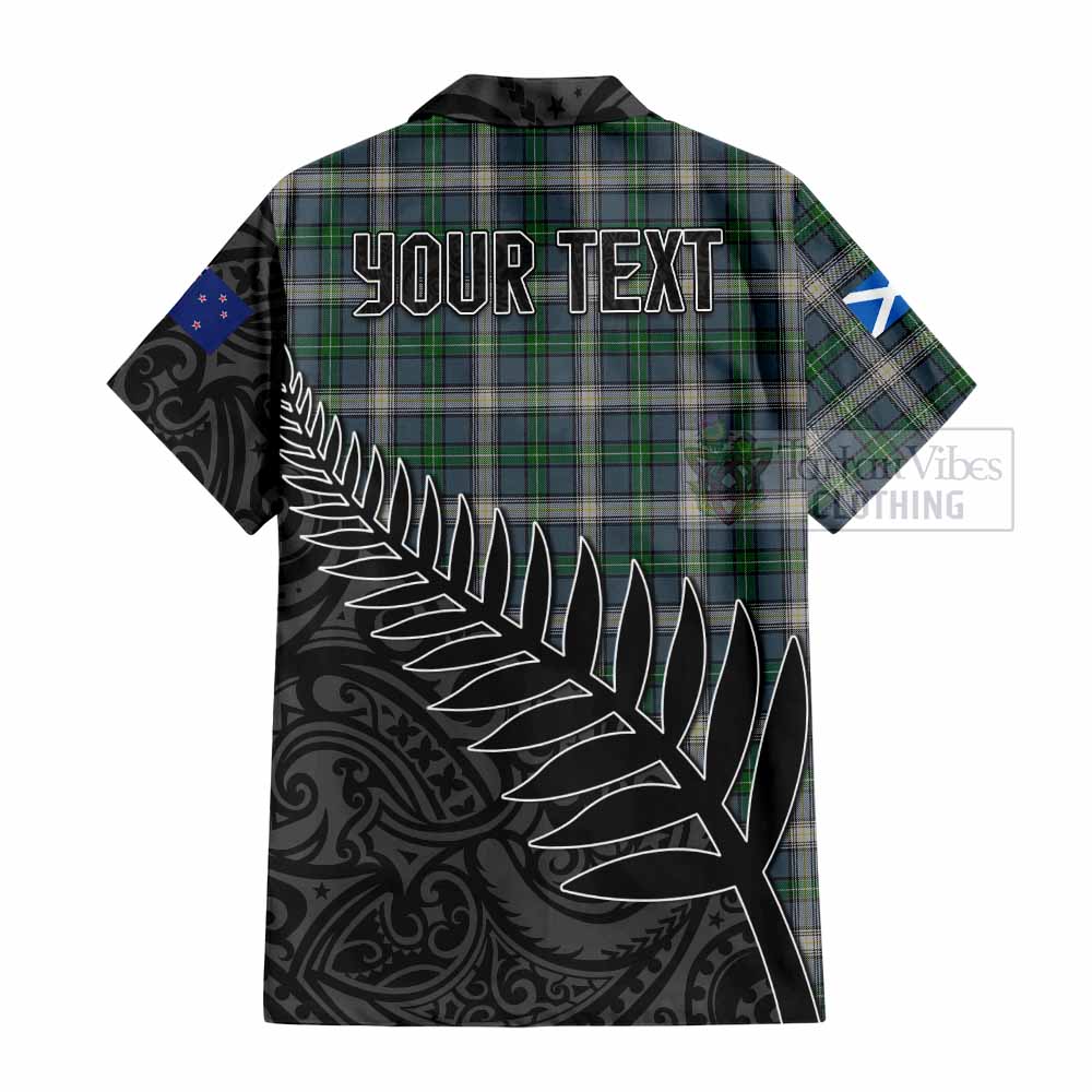 MacDowall (McDowall) Crest Tartan Hawaiian Shirt with New Zealand Silver Fern Half Style - Tartan Vibes Clothing