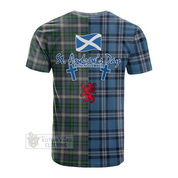 MacDowall (McDowall) Tartan Cotton T-shirt Happy St. Andrew's Day Half Tartan Style - Tartan Vibes Clothing