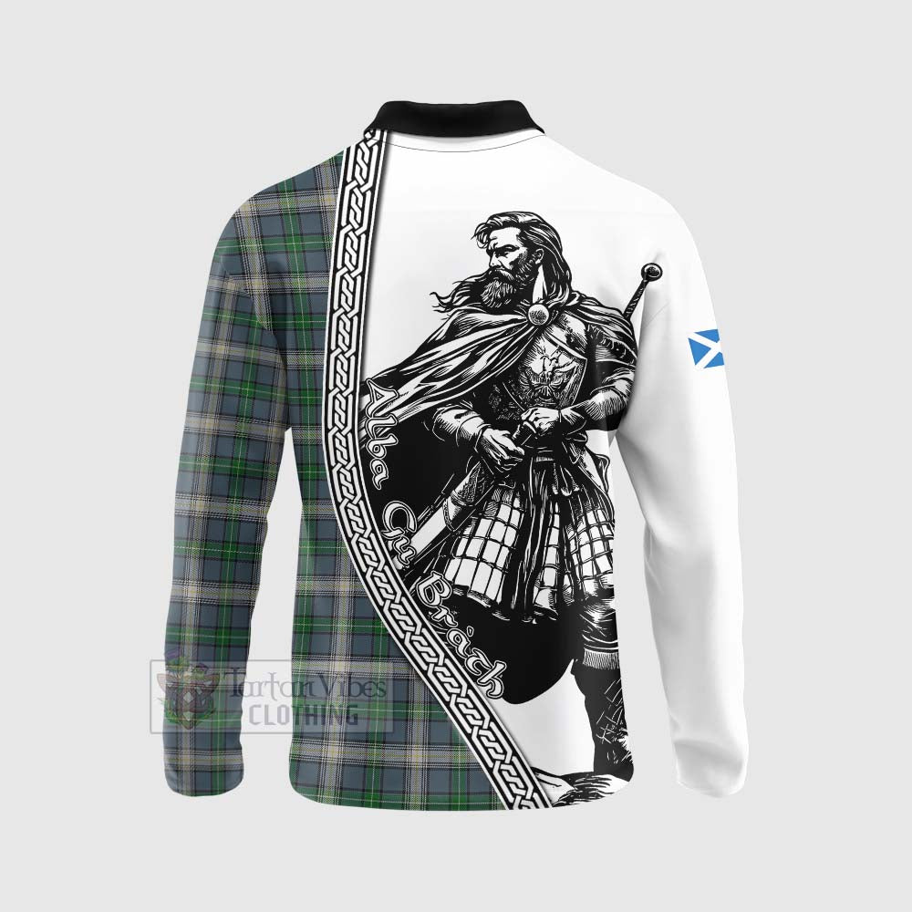 MacDowall (McDowall) Tartan Clan Crest Long Sleeve Polo Shirt with Highlander Warrior Celtic Style - Tartan Vibes Clothing
