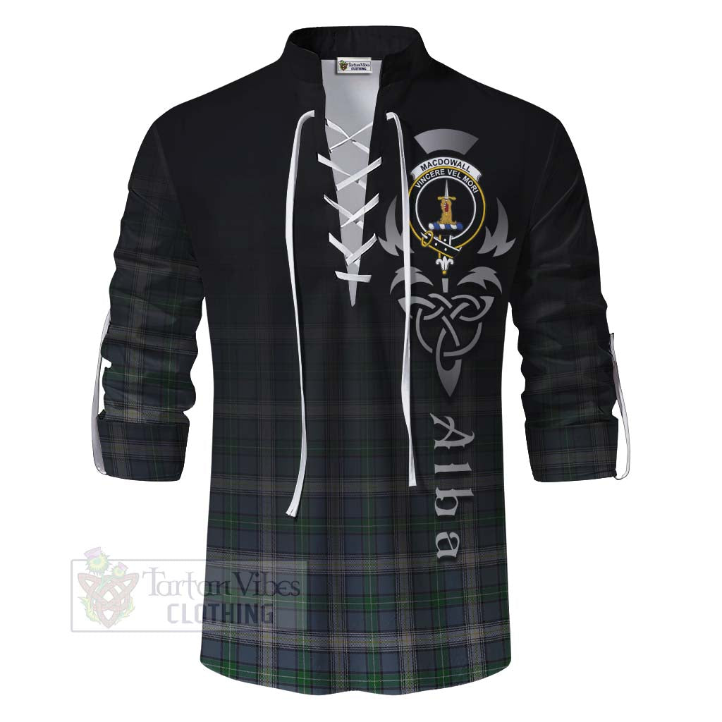 MacDowall (McDowall) Tartan Ghillie Kilt Shirt Featuring Alba Gu Brath Family Crest Celtic Inspired - Tartan Vibes Clothing