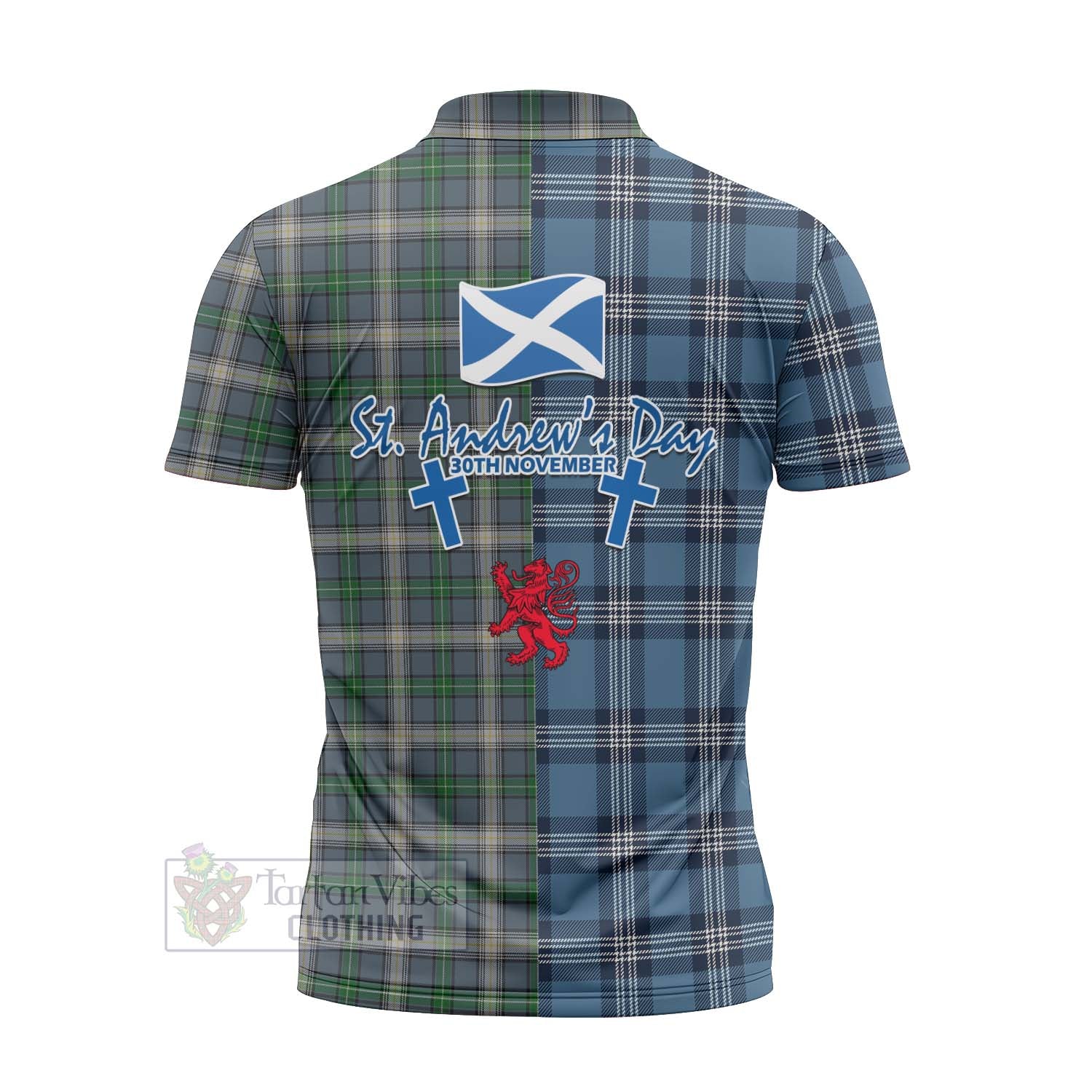 MacDowall (McDowall) Tartan Zipper Polo Shirt Happy St. Andrew's Day Half Tartan Style - Tartan Vibes Clothing