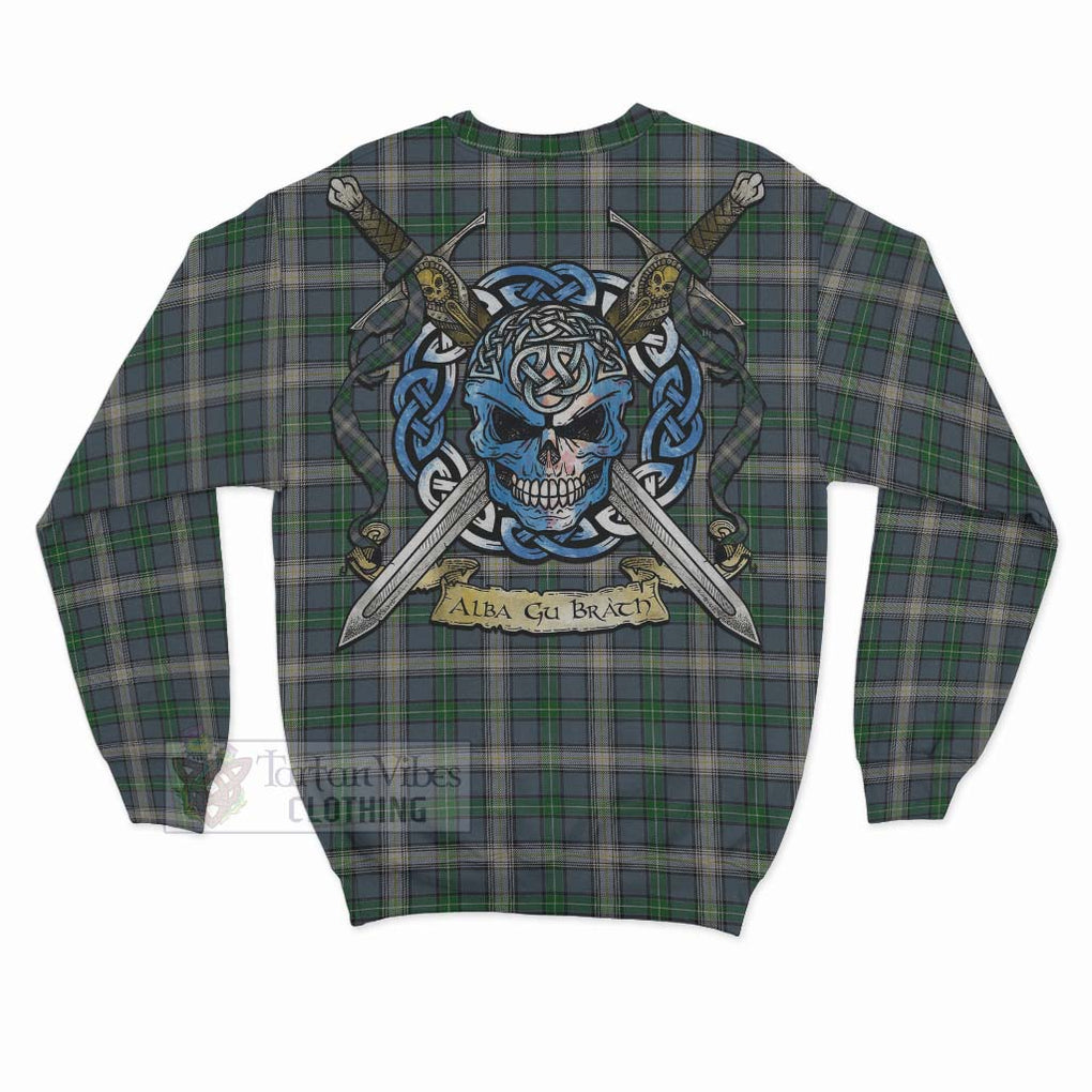 MacDowall (McDowall) Tartan Sweatshirt with Family Crest Celtic Skull Style - Tartan Vibes Clothing
