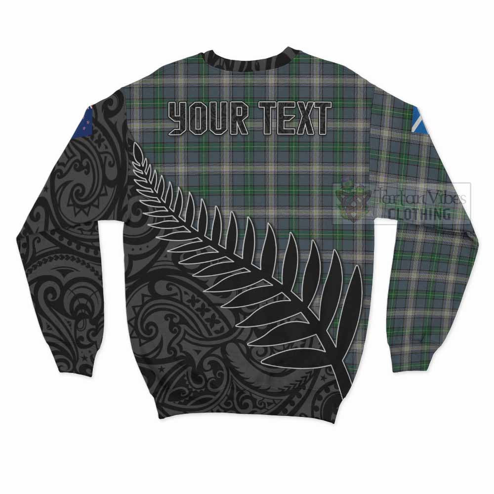 MacDowall (McDowall) Crest Tartan Sweatshirt with New Zealand Silver Fern Half Style - Tartan Vibes Clothing