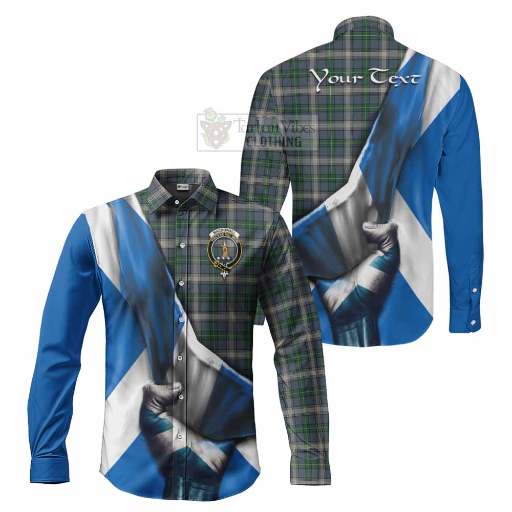 MacDowall (McDowall) Tartan Long Sleeve Button Shirt with Family Crest Scotland Patriotic Style - Tartan Vibes Clothing