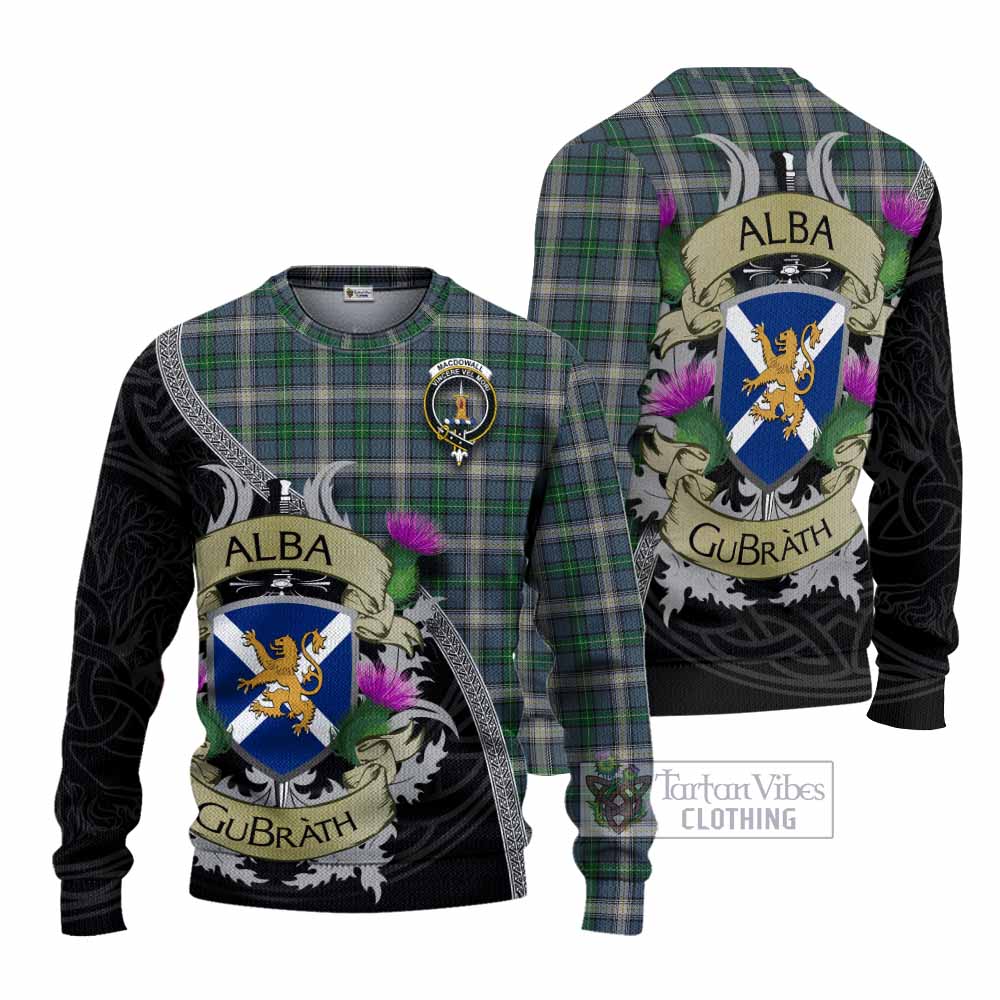 MacDowall (McDowall) Tartan Family Crest Knitted Sweater Lion Rampant Royal Thistle Shield Celtic Inspired - Tartan Vibes Clothing