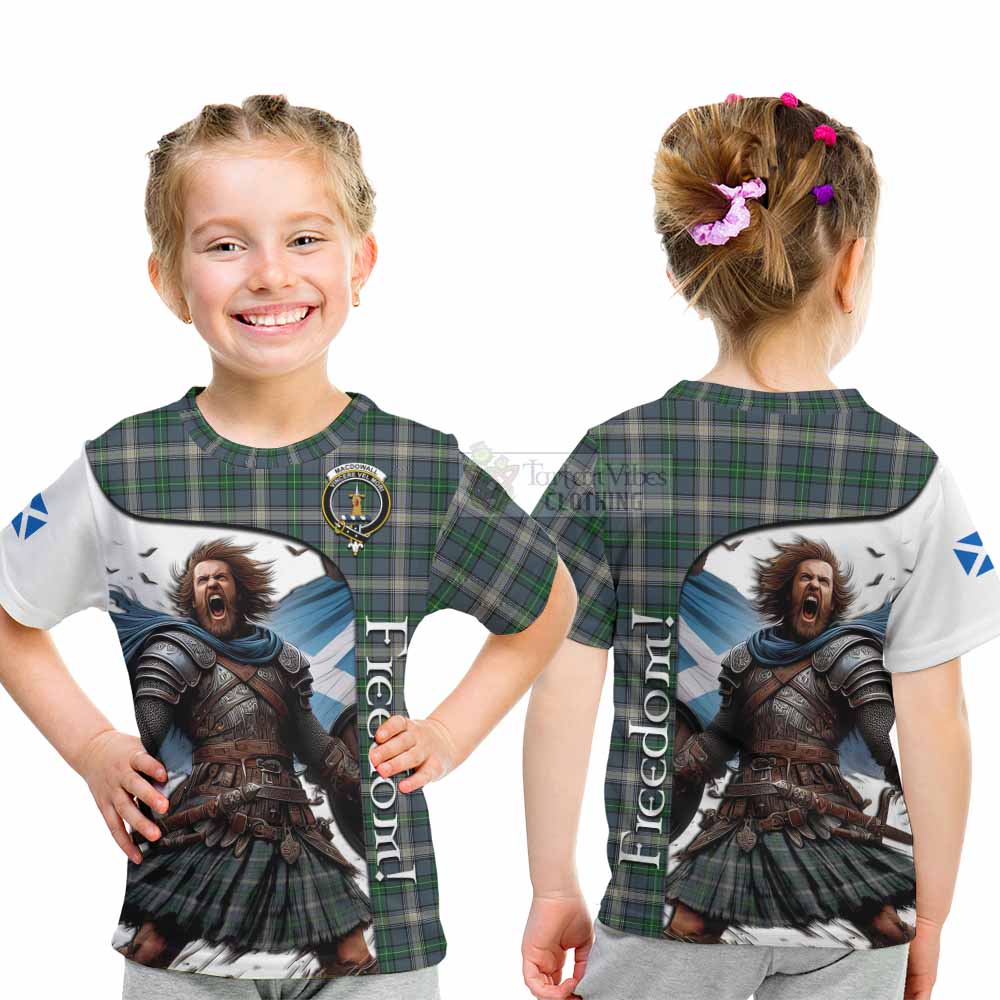 Tartan Vibes Clothing MacDowall (McDowall) Crest Tartan Kid T-Shirt Inspired by the Freedom of Scottish Warrior