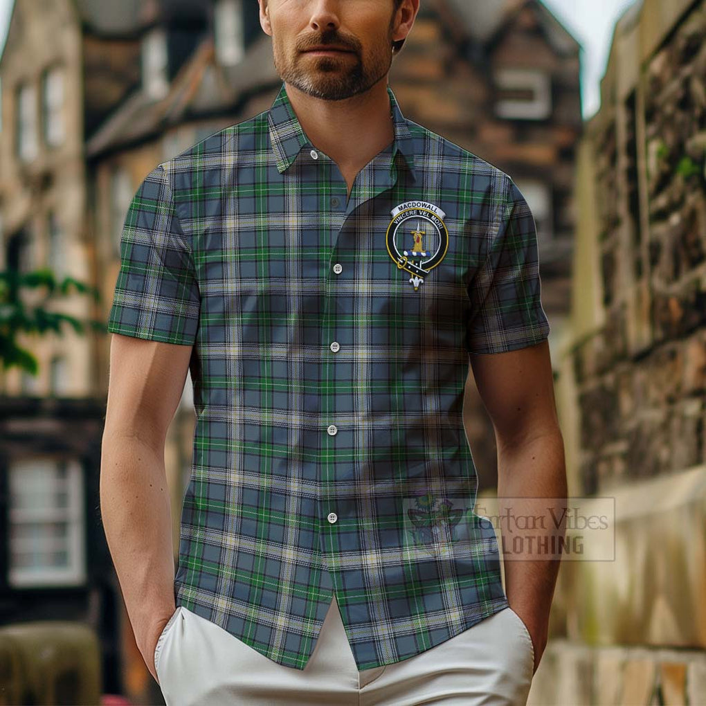 MacDowall (McDowall) Tartan Hawaiian Shirt with Family Crest Celtic Skull Style - Tartan Vibes Clothing