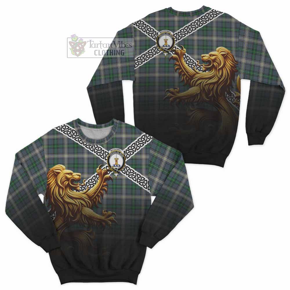 MacDowall (McDowall) Crest Tartan Sweatshirt with Golden Lion Emblem Celtic Style - Tartan Vibes Clothing