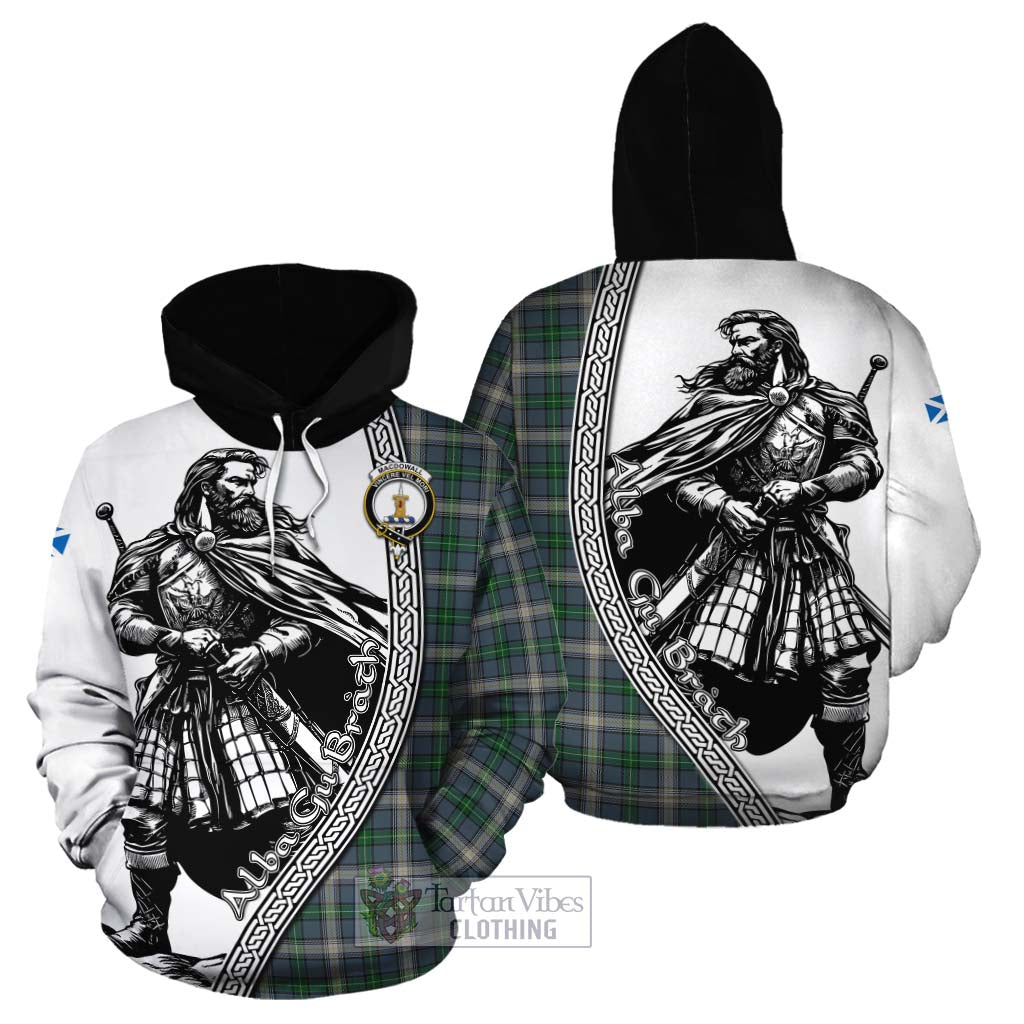 MacDowall (McDowall) Tartan Clan Crest Cotton Hoodie with Highlander Warrior Celtic Style Zip Hoodie - Tartan Vibes Clothing