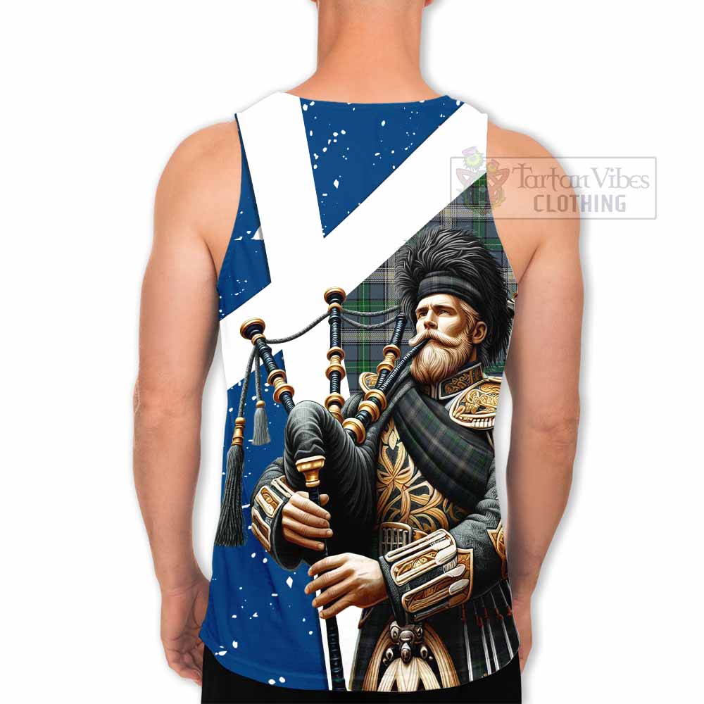 MacDowall (McDowall) Tartan Men's Tank Top with Family Crest Scottish Bagpiper Vibes - Tartan Vibes Clothing