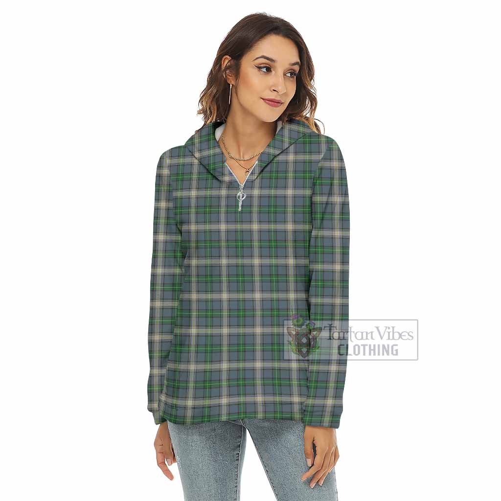 MacDowall (McDowall) Tartan Women's Borg Fleece Hoodie with Half Zip - Tartan Vibes Clothing