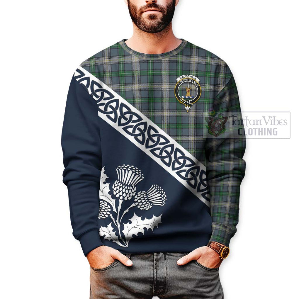 MacDowall (McDowall) Tartan Sweatshirt Featuring Thistle and Scotland Map - Tartan Vibes Clothing