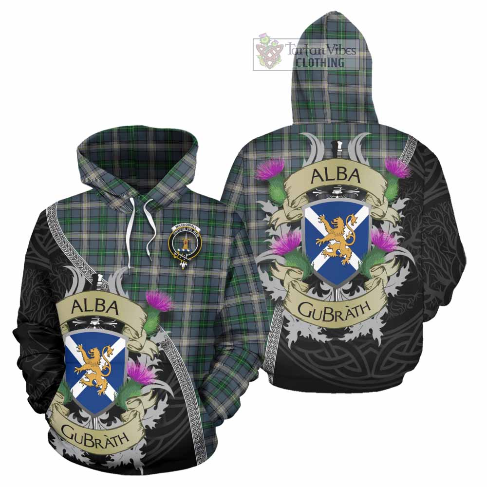 MacDowall (McDowall) Tartan Family Crest Hoodie Lion Rampant Royal Thistle Shield Celtic Inspired - Tartan Vibes Clothing