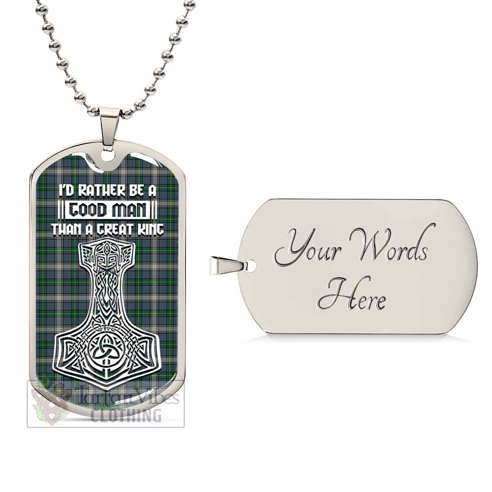 MacDowall (McDowall) Tartan Dog Tag Necklace Viking Mjolnir Style Silver Yes - Tartan Vibes Clothing
