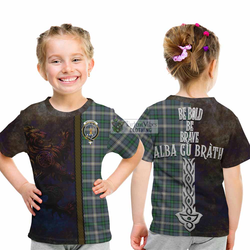 MacDowall (McDowall) Tartan Family Crest Kid T-Shirt Alba Gu Brath Be Brave Lion Ancient Style - Tartan Vibes Clothing