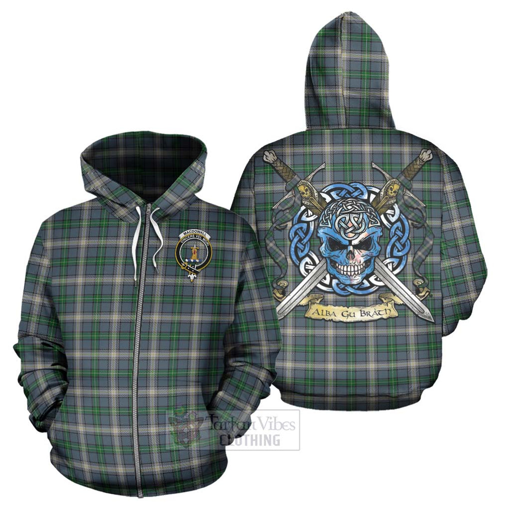 MacDowall (McDowall) Tartan Hoodie with Family Crest Celtic Skull Style - Tartan Vibes Clothing