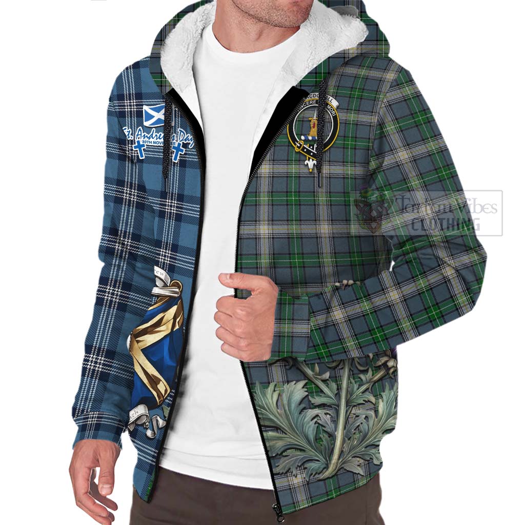 MacDowall (McDowall) Tartan Sherpa Hoodie Happy St. Andrew's Day Half Tartan Style Unisex - Tartan Vibes Clothing