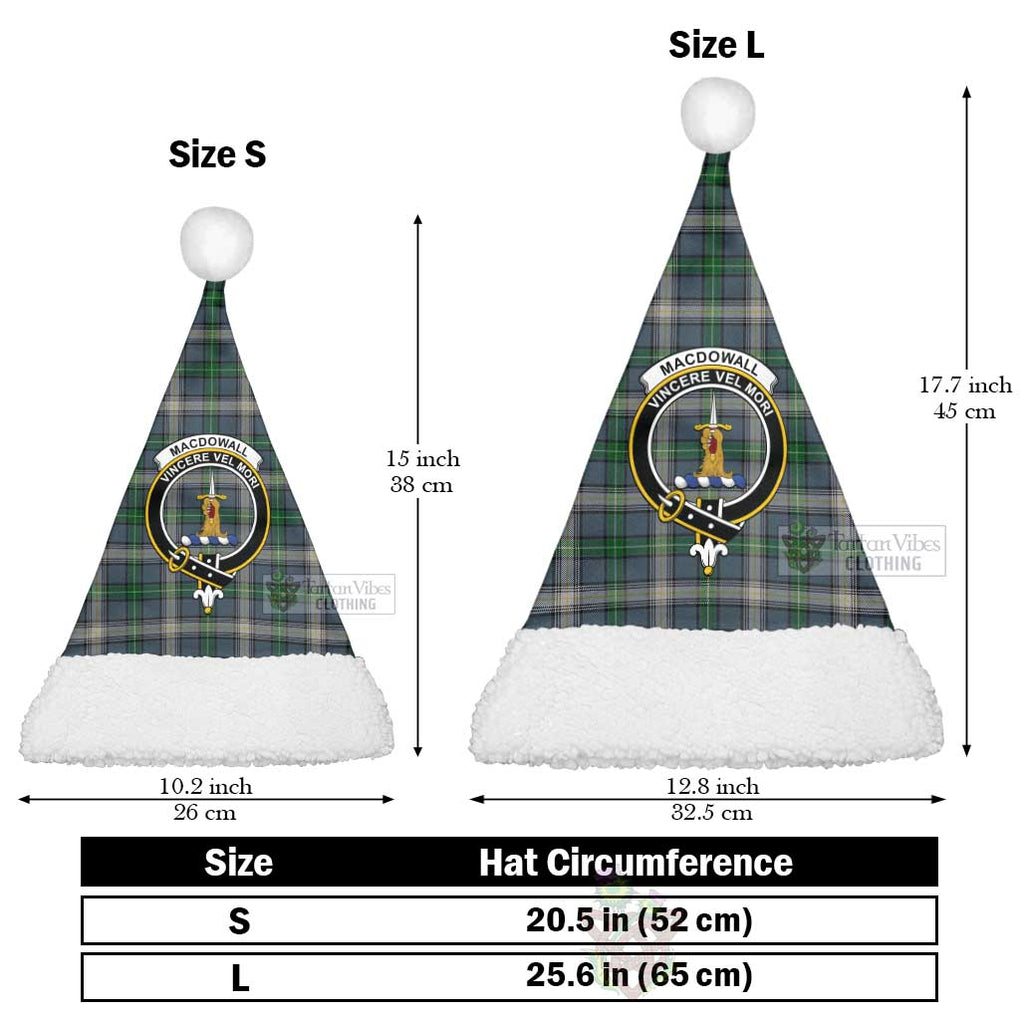 MacDowall (McDowall) Tartan Christmas Santa Hats with Family Crest Christmas Hat L 25.6in (65cm) - Tartan Vibes Clothing