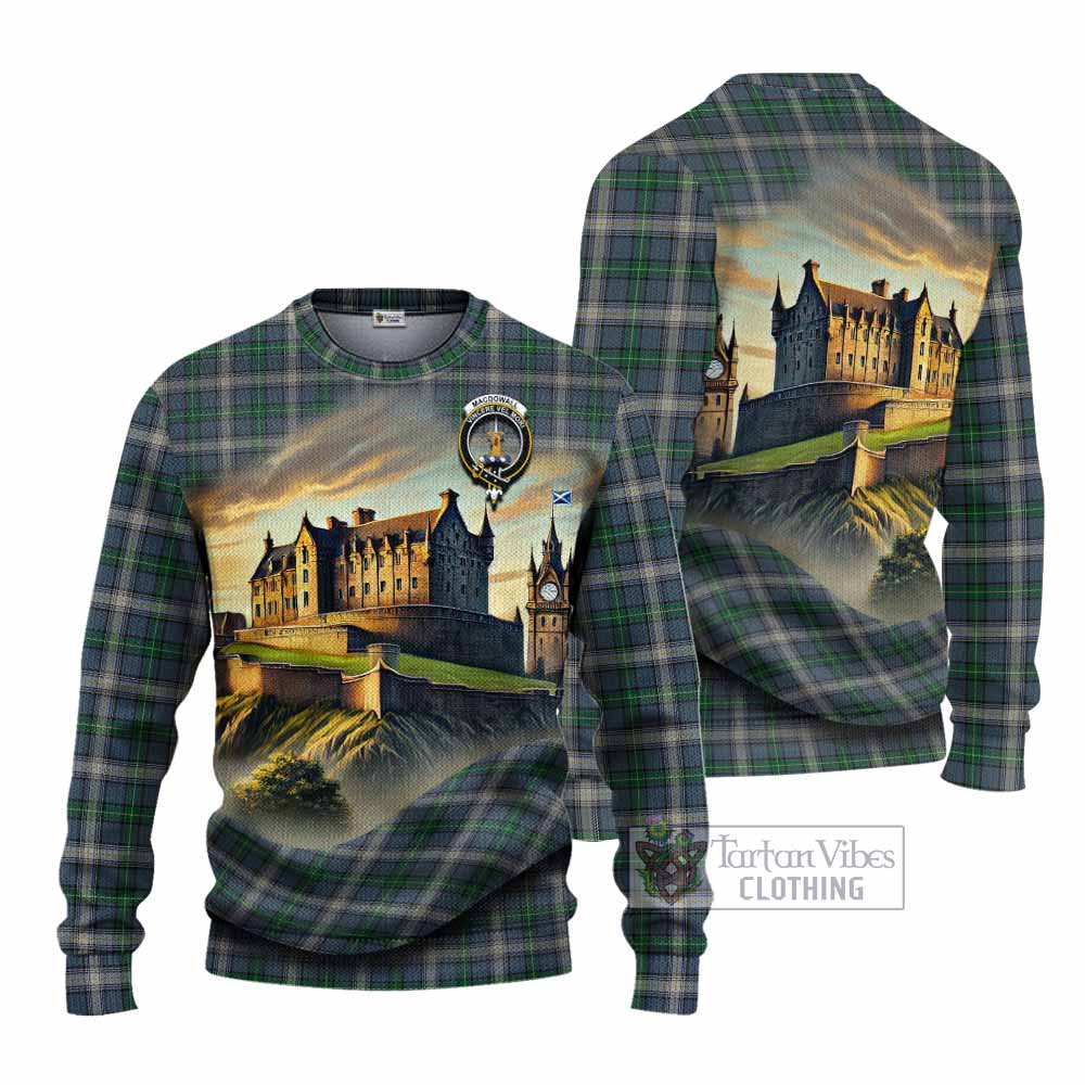 MacDowall (McDowall) Tartan Family Crest Knitted Sweater with Scottish Ancient Castle Style - Tartan Vibes Clothing