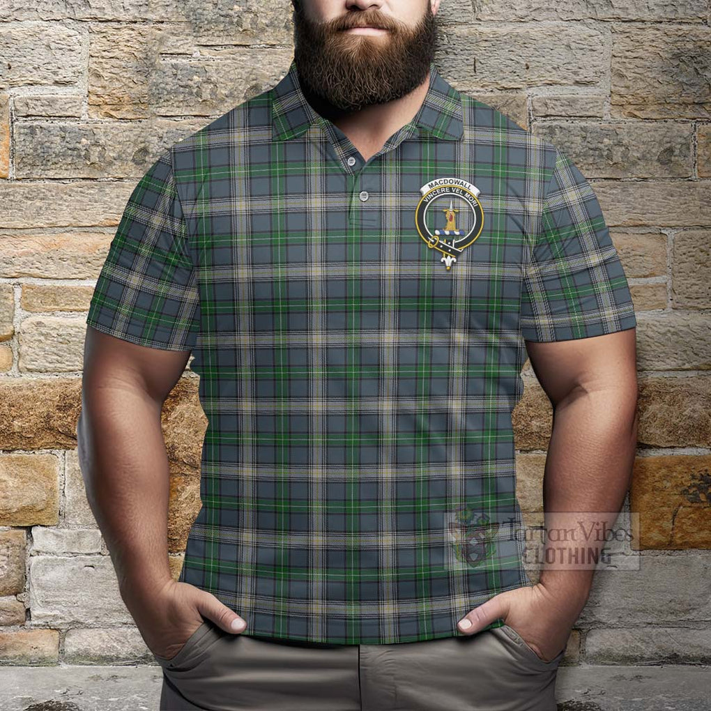 MacDowall (McDowall) Tartan Polo Shirt with Family Crest Celtic Skull Style - Tartan Vibes Clothing