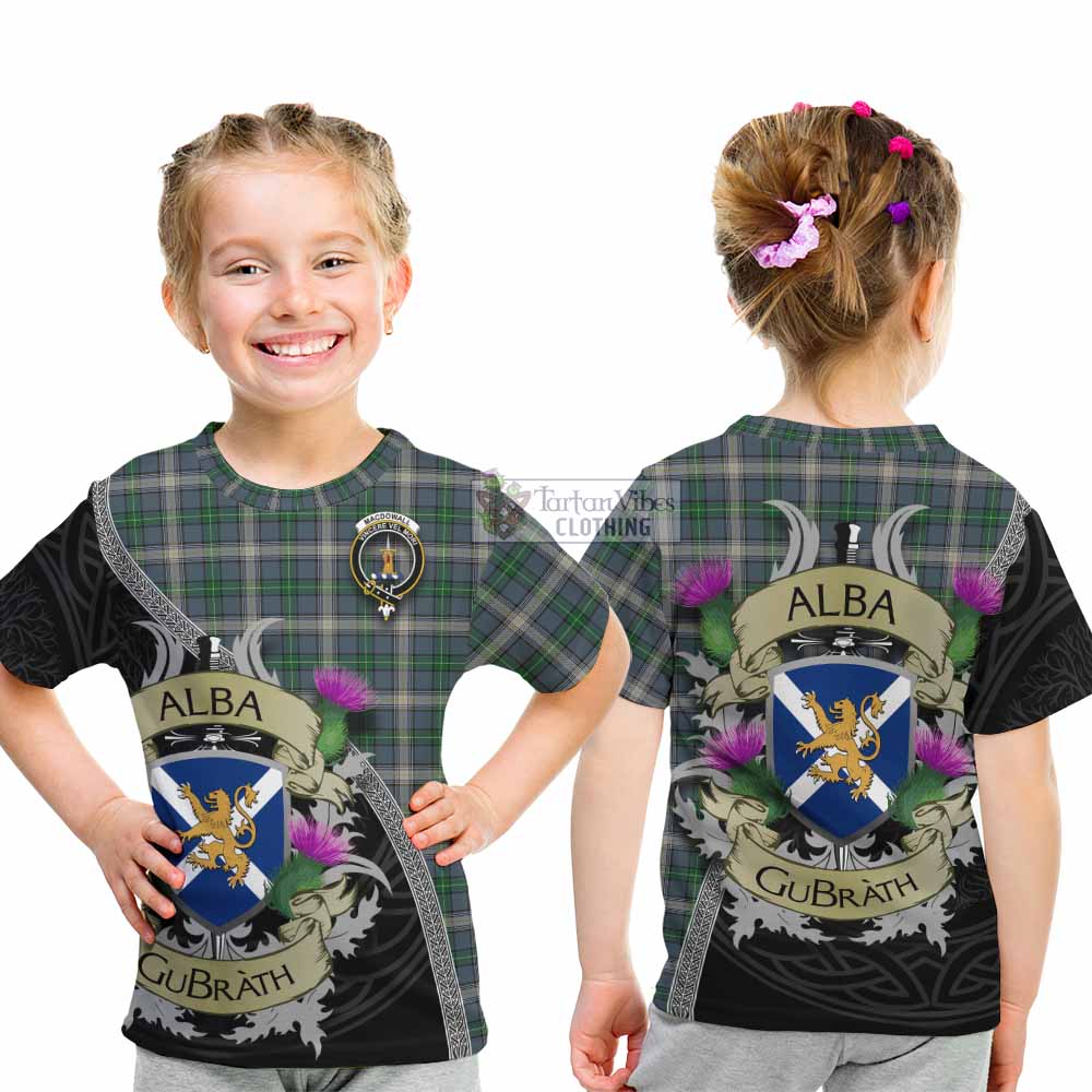 MacDowall (McDowall) Tartan Family Crest Kid T-Shirt Lion Rampant Royal Thistle Shield Celtic Inspired - Tartan Vibes Clothing